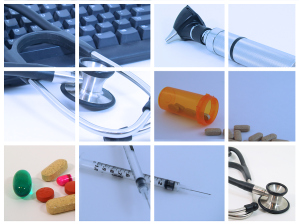 Montage of medical items